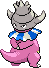 Sprite Animado Slowking Blanco Negro