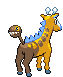 Sprite Animado Girafarig Blanco Negro