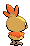 Sprite Animado Torchic Blanco Negro