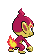 Sprite Animado Chimchar Blanco Negro