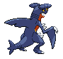 Sprite Animado Garchomp Blanco Negro