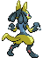 Sprite Animado Lucario Blanco Negro