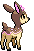 Sprite Animado Deerling Blanco Negro