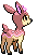 Sprite Animado Deerling Blanco Negro