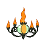 Sprite Animado Chandelure Blanco Negro