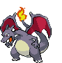 Sprite Animado Charizard Blanco Negro