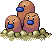 Sprite Animado Dugtrio Blanco Negro