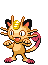Sprite Animado Meowth Blanco Negro