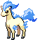 Sprite Animado Ponyta Blanco Negro