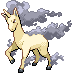 Sprite Animado Rapidash Blanco Negro