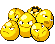 Sprite Animado Exeggcute Blanco Negro