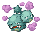 Sprite Animado Weezing Blanco Negro