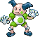 Sprite Animado Mr. Mime Blanco Negro
