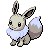 Sprite Animado Eevee Blanco Negro