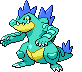 Sprite Animado Feraligatr Blanco Negro