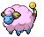 Sprite Animado Mareep Blanco Negro