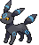 Sprite Animado Umbreon Blanco Negro