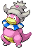 Sprite Animado Slowking Blanco Negro