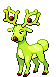 Sprite Animado Stantler Blanco Negro