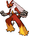 Sprite Animado Blaziken Blanco Negro