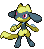 Sprite Animado Riolu Blanco Negro