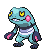 Sprite Animado Croagunk Blanco Negro