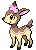 Sprite Animado Deerling Blanco Negro