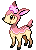 Sprite Animado Deerling Blanco Negro