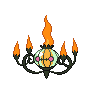 Sprite Animado Chandelure Blanco Negro