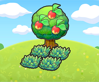 �rbol con herbazal verde