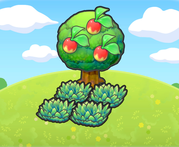 �rbol con herbazal verde