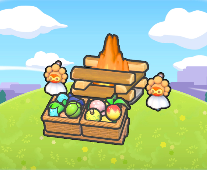 Zona de acampada con fest�n