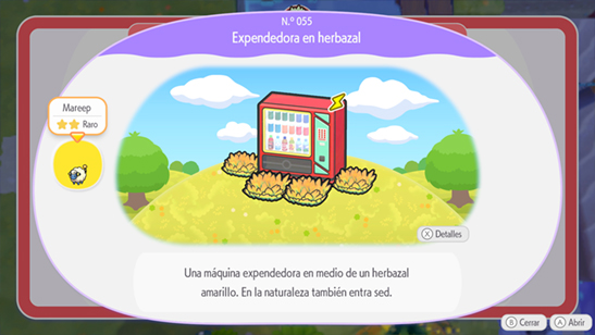 Expendedora en herbazal