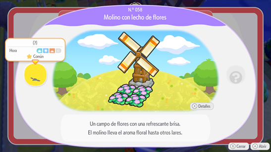 Molino con lecho de flores