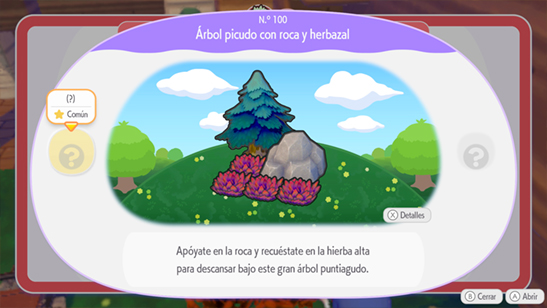 �rbol picudo con roca y herbazal