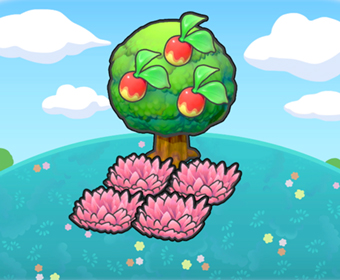 �rbol con herbazal rosa