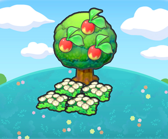 �rbol con lecho de flores esponjoso