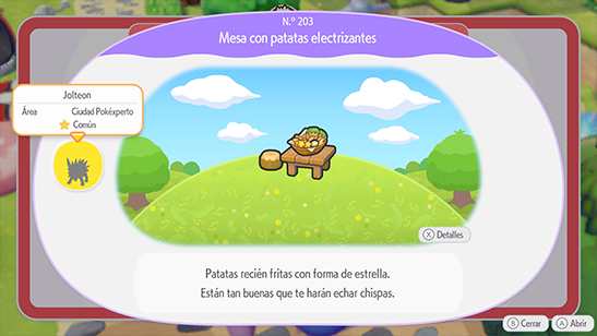 Mesa con patatas electrizantes