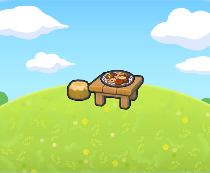 Mesa con galletas intensas