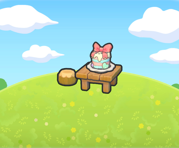 Mesa con pastel adorable